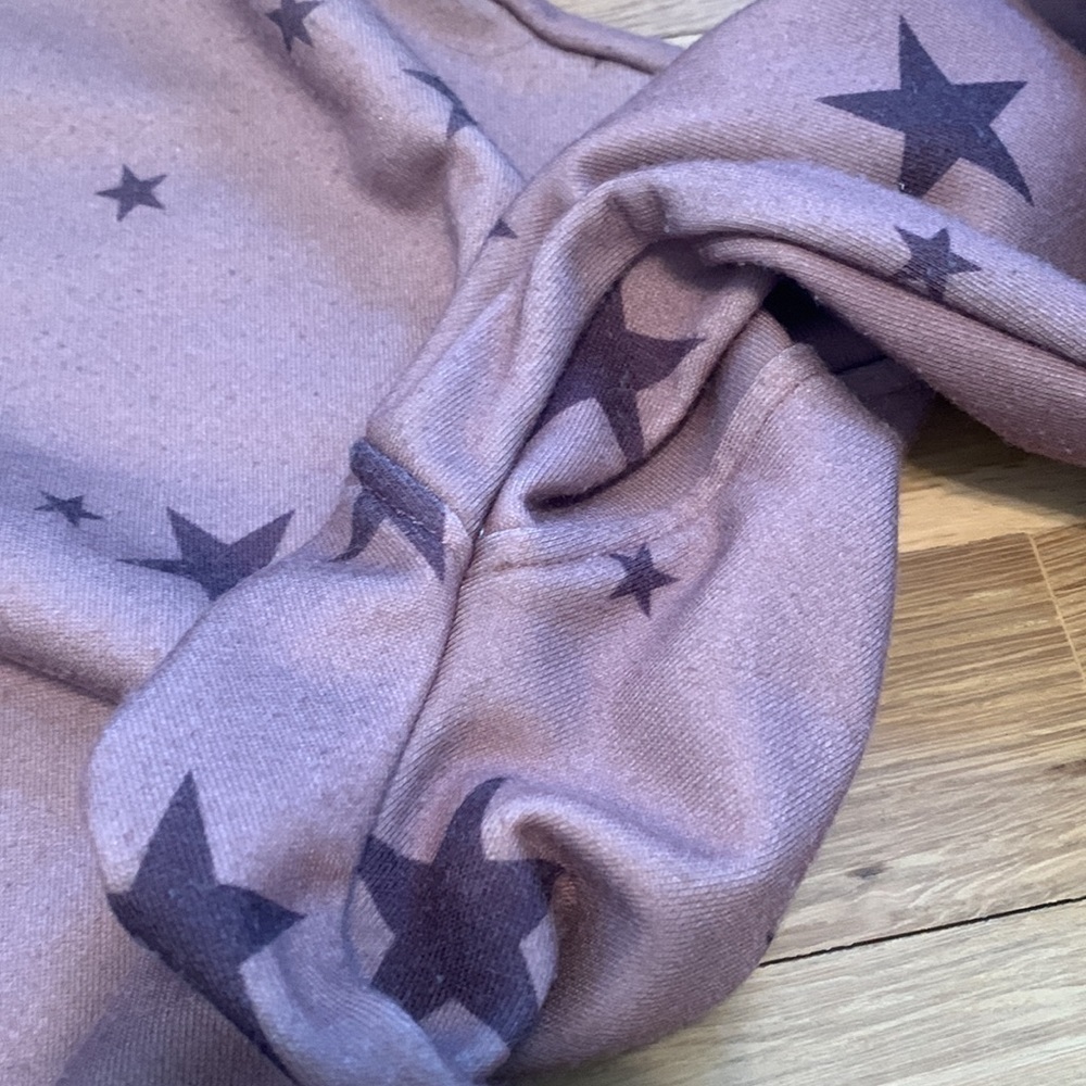 Star Patterned Crewneck Pullover Drop Shoulder Long Sleeve Sweatshirt Women’s S - Picture 7 of 12